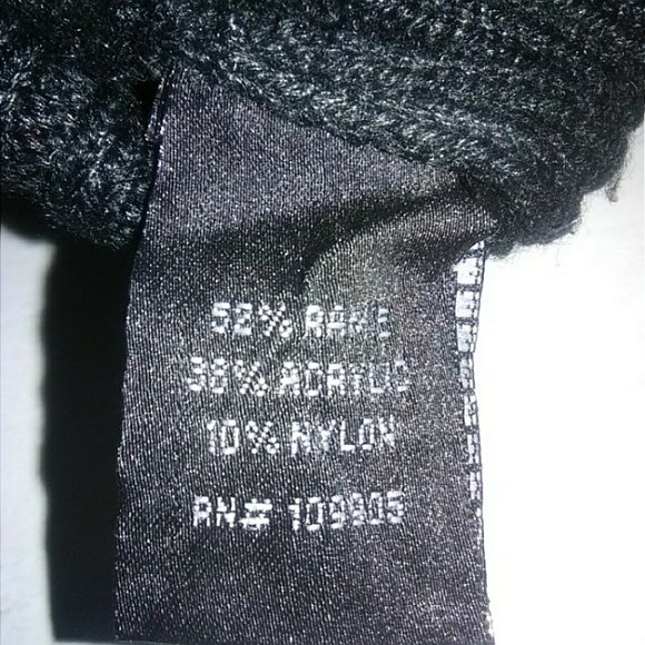 Black Rib Knit Cardigan Sweater with Faux Fur Med - Picture 6 of 7